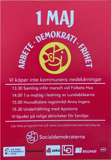 1 maj med Socialdemokraterna