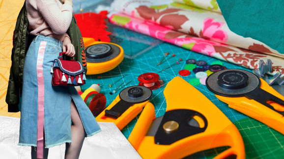 Collage med tema sömnad