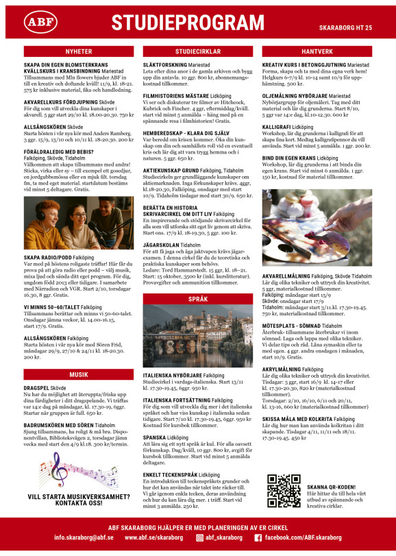 Bild på sida 1 av studioprogrammet