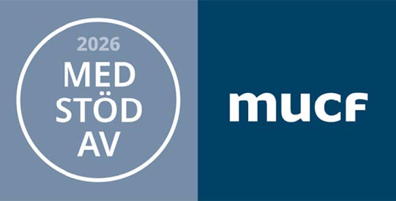 MUCF‑logotyp som visar att projektet har stöd från MUCF 2026.